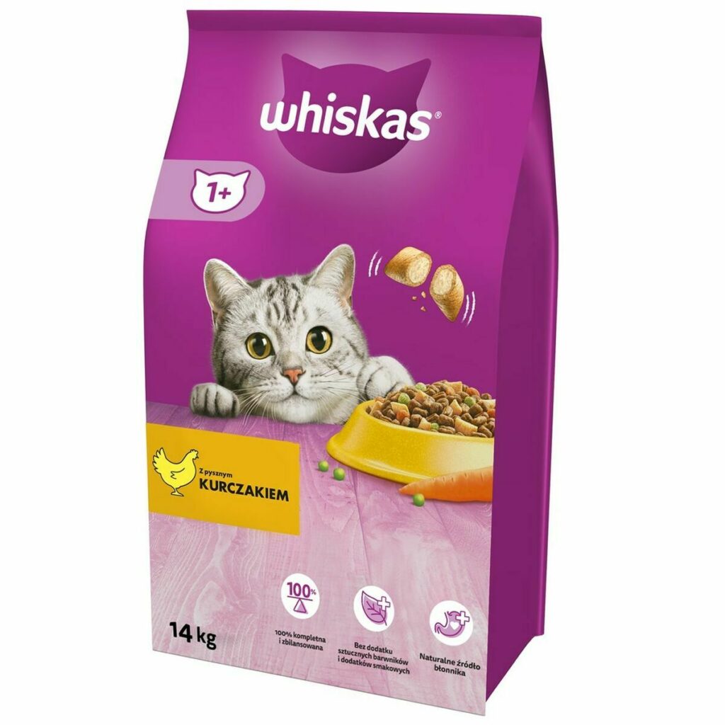 photo d'un paquet de croquettes whiskas au poulet 14 kg